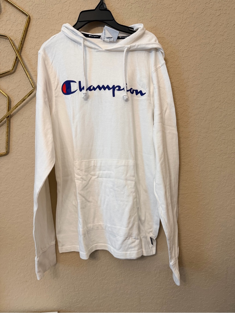 Champion White Hoodie Sweatshirt Size Small